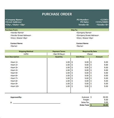 Free 17 Purchase Order Templates In Pdf Ms Word Excel