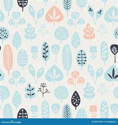 Seamless Pattern With Leaves Stock Vector Illustration Of Design