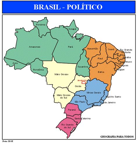 A Organização Político Administrativa E A Divisão Regional Do Brasil