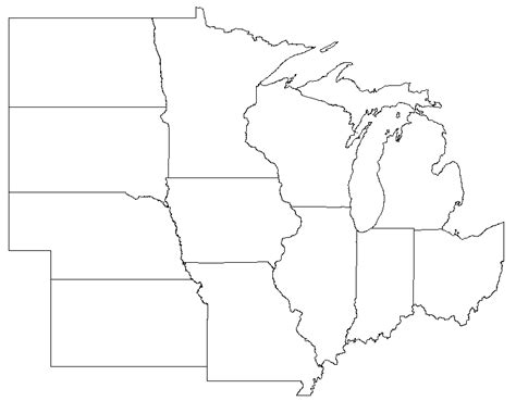 Midwest Region Blank Map Black Sea Map