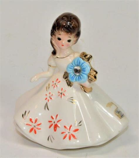 50s Josef Originals Porcelain December Birthstone Doll White Dress 4