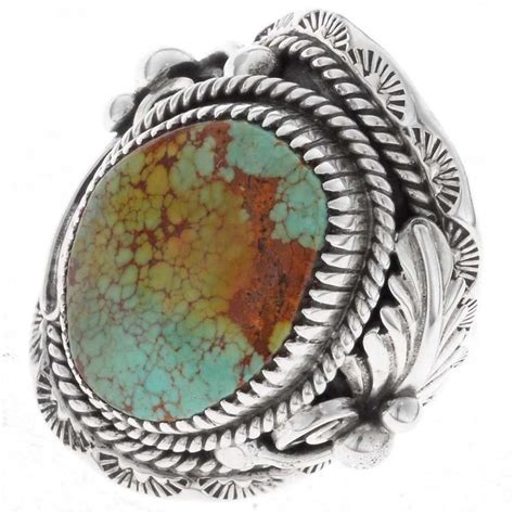 Native American Turquoise Ring Sterling Silver Mens Ring 9 To Etsy
