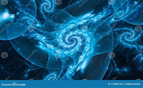 Blue Glowing Spiral Quantum Stock Illustration Illustration Of Blue