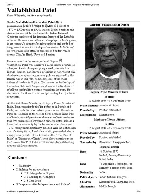 Vallabhbhai Patel Wikipedia The Free Encyclopedia Pdf Partition