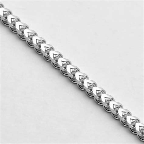 Italian 14k White Gold Solid Franco Mens Chain Necklace 19mm
