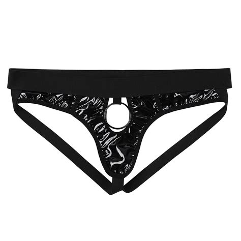 Men Patent Leather Lingerie Shiny Open Butt Mini Jockstrap Thong Brief Underwear Ebay