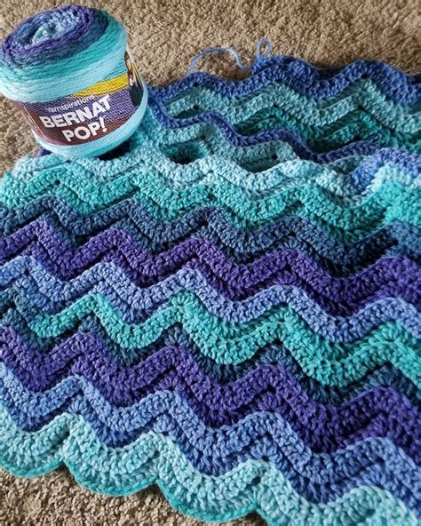 Free Pattern Bright Waves Crochet Throw Crochet Ripple Blanket