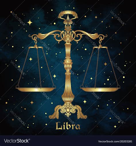 Zodiac Sign Libra Over Blue Night Sky Royalty Free Vector