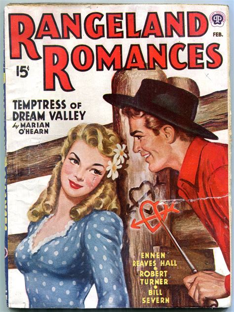 Rangeland Romances Pulp February Brand Cover Robert Turner G Vg Magazine