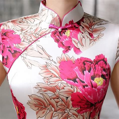 Short Length Satin Fabric Cheongsam Qipao Chinese Dress Lgd64 Details 02 Cheongsam Chinese