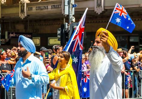 Sikh Volunteers Australia Members Marching During 2019 Australia Day