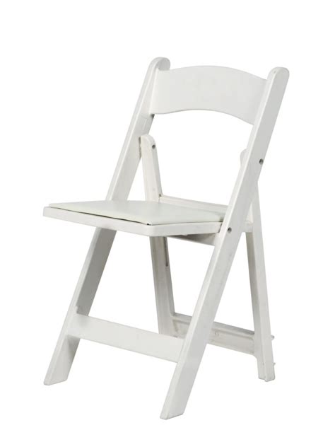 29.4h x 18.8w x 19.7d. White Resin Folding Chair - Table Manners