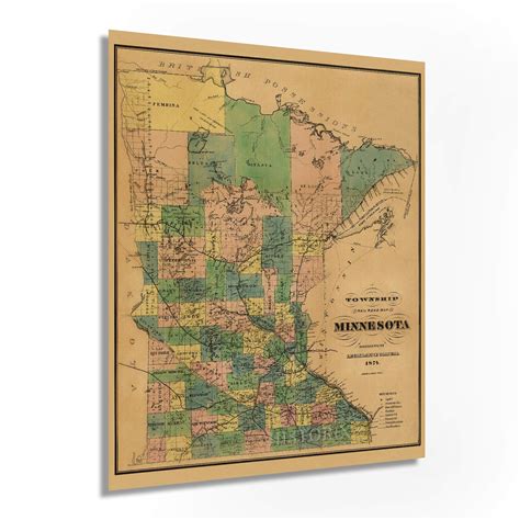 Buy Historix Vintage 1874 Minnesota 24x30 Inch Township And Railroad