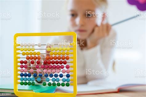 Girl Doing Math Stock Photo Download Image Now Abacus Book