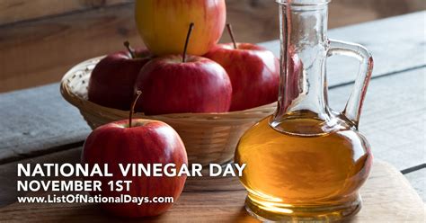 National Vinegar Day November 1st List Of National Days