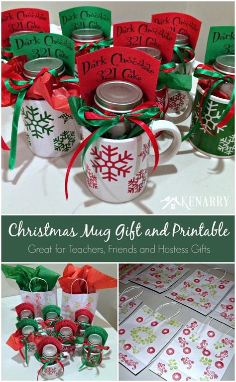 Easy xmas gifts for friends. Christmas Mug Teacher Gift with Free Printable | Diy ...