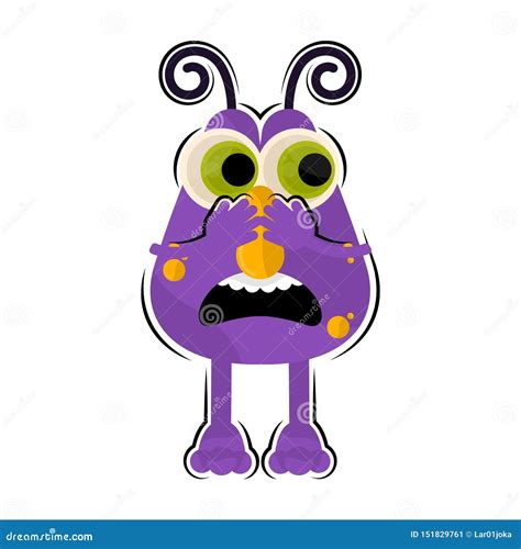 Isolated Comic Scared Monster Stock Vector Illustration Of Icon