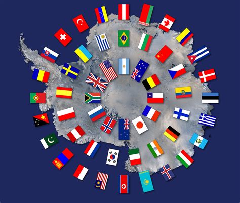 Antarctica World Map With Countries Flags Images And Photos Finder