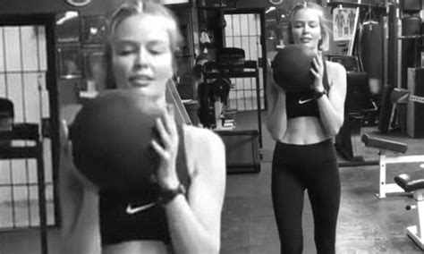 Lara Bingle Flaunts Her Washboard Abs During Grueling Workout