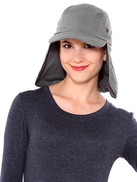 Simplicity Long Neck Ear Flap Cap Style Sun Protection Hats Wide Brim