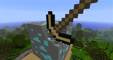 How To Build A Giant Pickaxe In Minecraft How To Build A Giant
