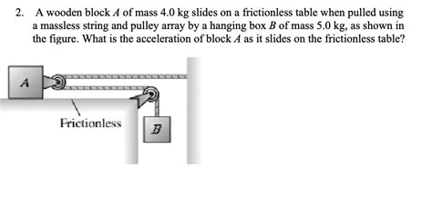 Solved A Wooden Block A Of Mass 40 Kg Slides On A Frictionless Table