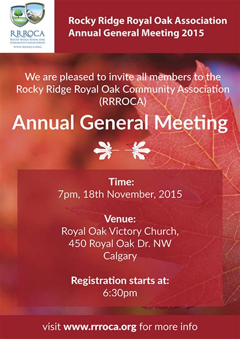 Rrroca Annual General Meeting Poster 2015 Rocky Ridge Royal Oak