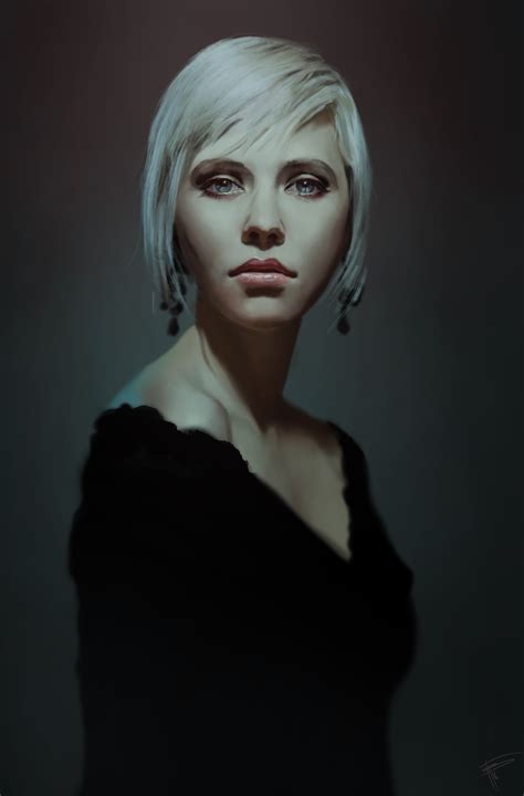 1192322 Portrait Display Women White Hair Thomas Bignon Artwork