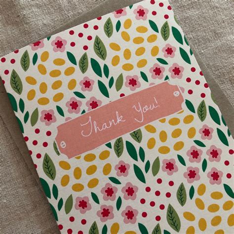 Thank You Spring Garden Card Pink Paddock Store