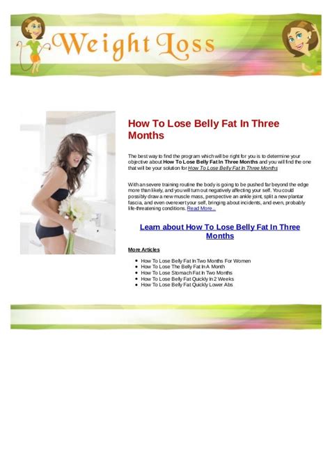 How To Lose Belly Fat In Three Months