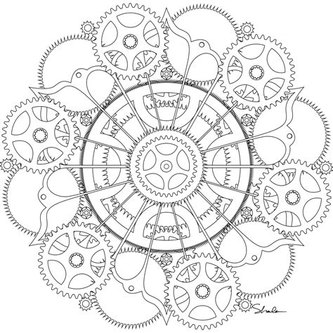 Steampunk coloring pages for adults. Don't Eat the Paste | Steampunk coloring, Mandala coloring ...