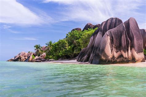 Anse Source Dargent Beach On Island Of La Digue In Seychelles