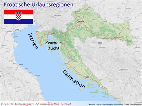 Angrenzende länder sind slowenien, ungarn, serbien, montenegro sowie bosnien und herzegowina. Urlaubsregionen in Kroatien - Istrien, Kvarner-Bucht ...