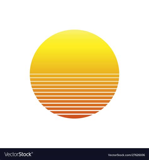 Sunset Icon Royalty Free Vector Image Vectorstock