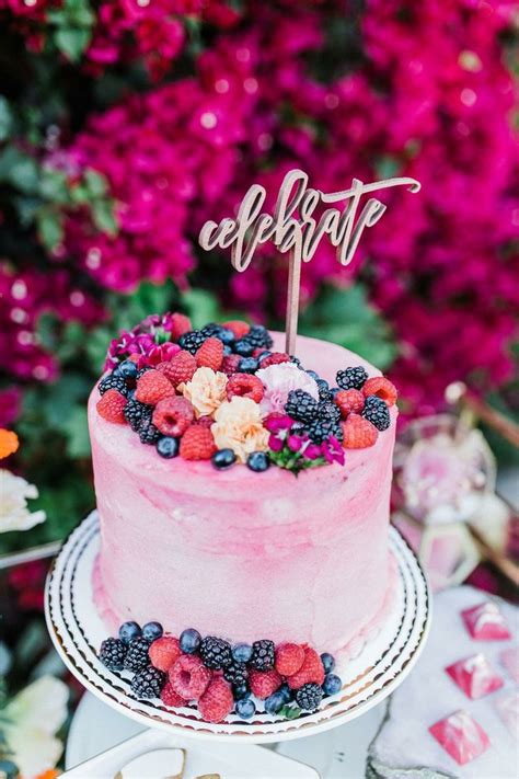 Birthday cake, celebrate, pink cake, berry cake | Pink birthday cakes