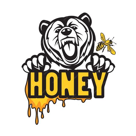 Premium Vector Bear Bee And Honey