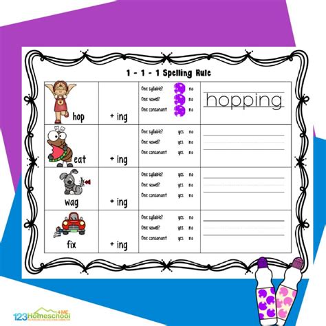 1 1 1 Rule Free Double Consonant Worksheets