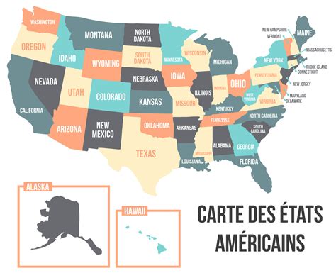 Liste Des états Américains Carte Des États Unis Damérique