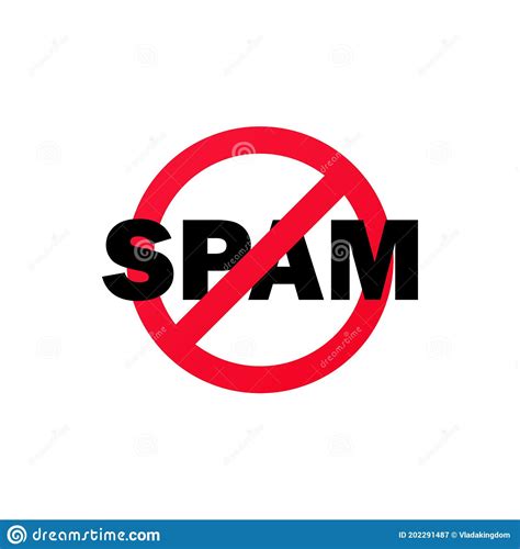 No Spam Sign Prohibition Sign Stop Spam Icon Banning Spam Vector