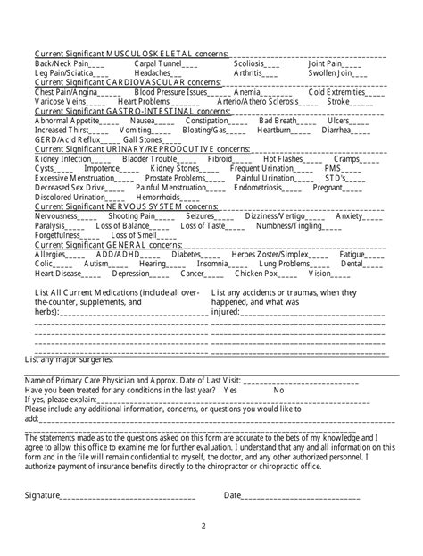 Chiropractic New Patient Intake Form Fill Out Sign Online And Download Pdf Templateroller