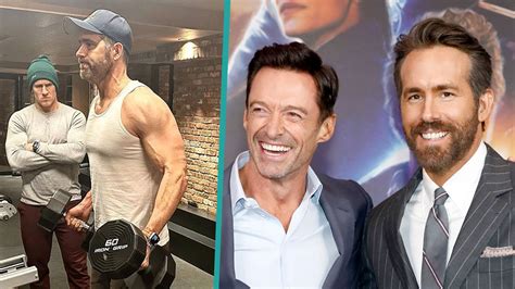 ryan reynolds fuels his and hugh jackman s funny feud with deadpool 3 workout post and hugh