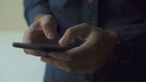 Man Texting On Smartphone Close Up Shot Stock Footage SBV Storyblocks