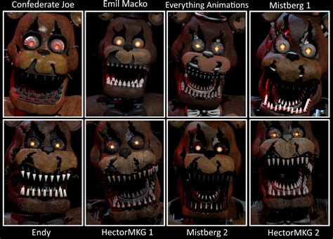 A Collection of Nightmare Freddy Models. : fivenightsatfreddys