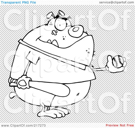 Royalty Free Rf Clipart Illustration Of An Outlined Fat Bulldog