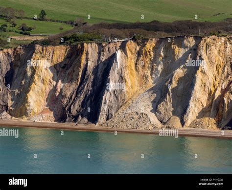 Alum Bay Cliffs From Tennyson Down Isle Of Wight England Uk Stock