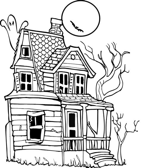 Disney haunted mansion coloring pages. Haunted House Coloring Pages - GetColoringPages.com