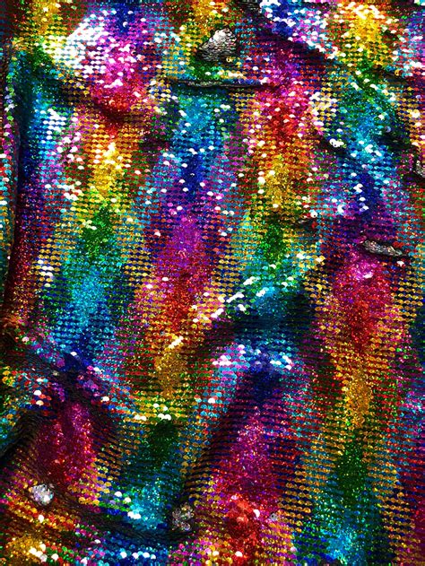 New Rainbow Sequins Mermaid Reversible Sequins Rainbowsilver Etsy