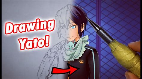 Speed Drawing Yato Noragami Traditionally And Digitally Clip