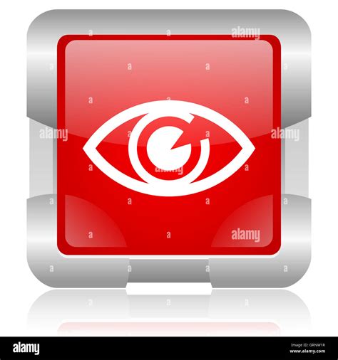 Eye Red Square Web Glossy Icon Stock Photo Alamy