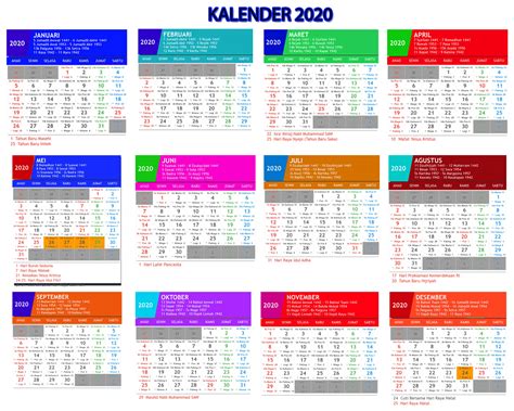 Kalender 2020 Lengkap Dengan Tanggal Merahnya Sosialpost